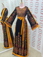 Load image into Gallery viewer, Velvet Malacca  Embroidered Palestinian Fellahi Thobe
