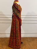 Beautiful Maroon Embroidered Palestinian Fellahi Thobe
