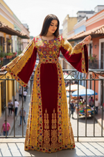 Load image into Gallery viewer, Velvet embellished with intricate Qasab (metallic) embroidery.
