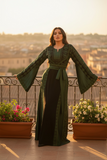 The Green Embroidery Silk Fashion Dress