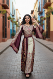 Dignified Embroidery Burgundy Thobe