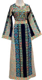 German velvet  Multicolored Gorgeous Palstainen Embroidery Traditional Long Thoub