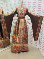 Load image into Gallery viewer, Chocolate and Caramel Embroidery Traditional Palestinian Thobe
