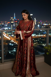 Th Maroon Velvet Malacca Embroidered Palestinian Fellahi Thobe