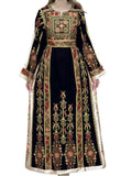 Black Velvet Malacca Embroidered Palestinian Fellahi Thobe