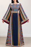 Majdalway Blue Embroidered Palestinian Fellahi Thobe