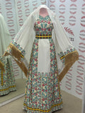 The Saffron Bloom Thobe Paired with the Matching Heritage Shawl