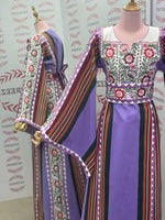 Load image into Gallery viewer, Purple Majdalway Embroidered Palestinian Fellahi Thobe
