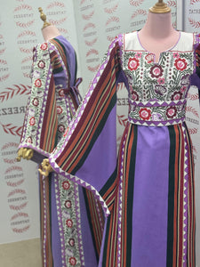 Purple Majdalway Embroidered Palestinian Fellahi Thobe