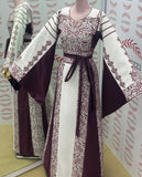 Maroon Tatreez Elegant Embroidered Palestinian Dress