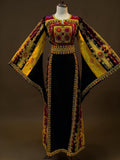 Golden Threads Black Twilight Traditional Thobe with Wide Sleeves