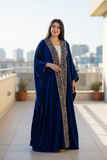 Silk Velvet Bisht Embroidery open Free Size