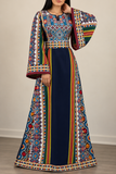 Majdalway Blue Embroidered Palestinian Fellahi Thobe