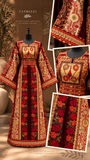 Qasab Malacca German Velvet Thoub with Embroidery with Matching Headpiece
