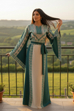 Green Embroidery Silk Fashion Dress