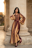 Golden Embroidery Silk Dress