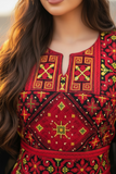 Traditional Red Embroidery Palestinian Fellahi Thobe