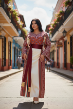 Load image into Gallery viewer, Majdalway Embroidered Palestinian Fellahi Thobe
