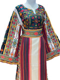 Stunning Etameen Majdalway Beige Shade Embroidered Palestinian Fellahi Thobe