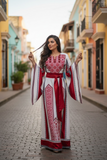 The Ruby Wrap Embroidered Palestinian Thobe with Matching headpiece
