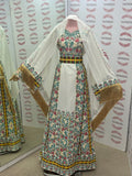 The Saffron Bloom Thobe Paired with the Matching Heritage Shawl
