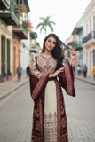 Dignified Embroidery Burgundy Thobe