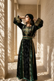 Green Embroidery Silk Dress