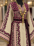 Palestinian Mulberry Embroidered Thobe