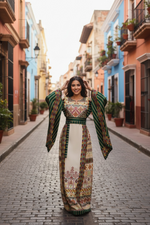 Charger l'image dans la galerie, Jacquard-Embroidered Palestinian Thobe Featuring Wide Sleeves
