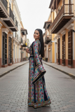 Blue Fully Embroidered Thoub