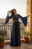 The Blue silk Fashion Dress