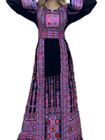 Load image into Gallery viewer, Purple &amp; Black Traditional  Thoub Embroidery With  Reversible Belt
