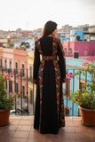 Black Bloom Stunning Golden Embroidery Thoub
