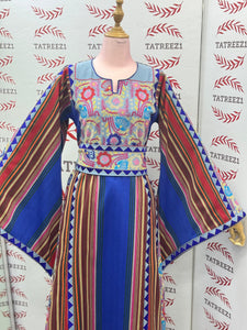 Blue Majdalway Embroidered Palestinian Fellahi Thobe