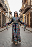 Blue Fully Embroidered Thoub