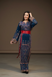 Blue Velvet Golden Embroidery Thoub