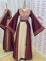 Load image into Gallery viewer, Simply Elegant Wide Sleeve Thoub Embroidered Palestinian Thobe
