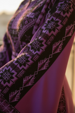 Purple Embroidery Silk Fashion Dress