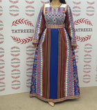 Majdalway Blue Embroidered Palestinian Fellahi Thobe