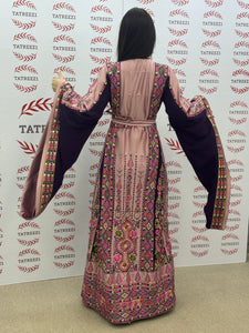 Deep  Embroidery Traditional Palestinian Thobe Machine Made