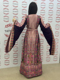 Deep  Embroidery Traditional Palestinian Thobe Machine Made