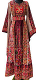 Deep Maroon Embroidery Traditional Palestinian Thobe Machine Made