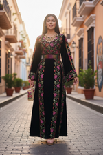 Load image into Gallery viewer, Black Velvet Bloom Stunning Thoub
