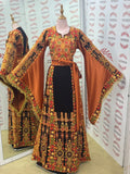 Bronze Glow Satin Bell Sleeve Thoub