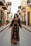 Golden Embroidery Velvet Embroidery Palestinian Fellahi Thobe
