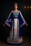 Blue Stunning Embroidery Traditional Embroidered Palestinian Fellahi Thobe