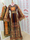 New Collection Orange Jennah wnar Malacca Thoub Silk Velvet  Embroidery Thoub come with Belt