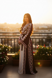 Dark Red  Embroidery Silk Fashion Dress
