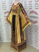 Load image into Gallery viewer, Luxury Embroidery  Golden Traditional Palestinian Thobe Machine Made
