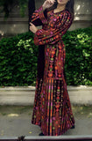 Beautiful Maroon Emberoidery Velvet Stone Embroidery Thobe